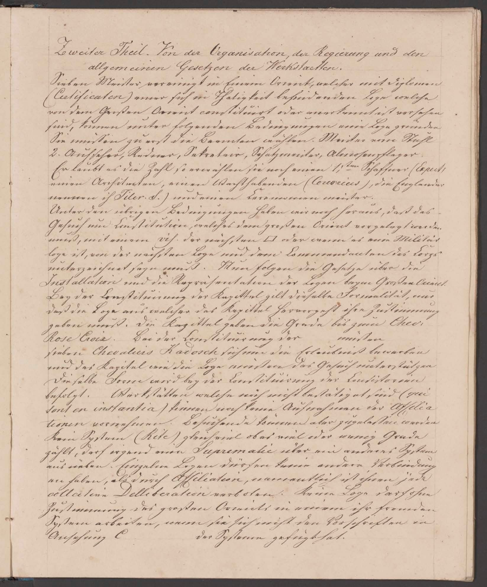 Darstellung des derzeitigen Zustandes der Freimaurerei in Frankreich