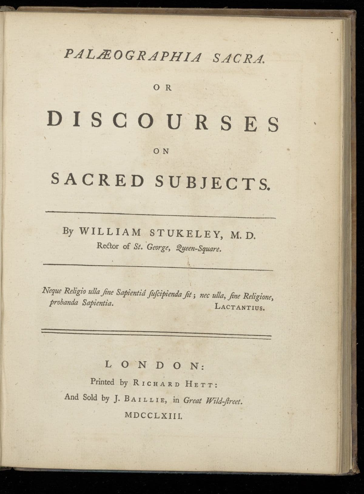 Sacred Palaeography, or Discourses on Sacred Subjects