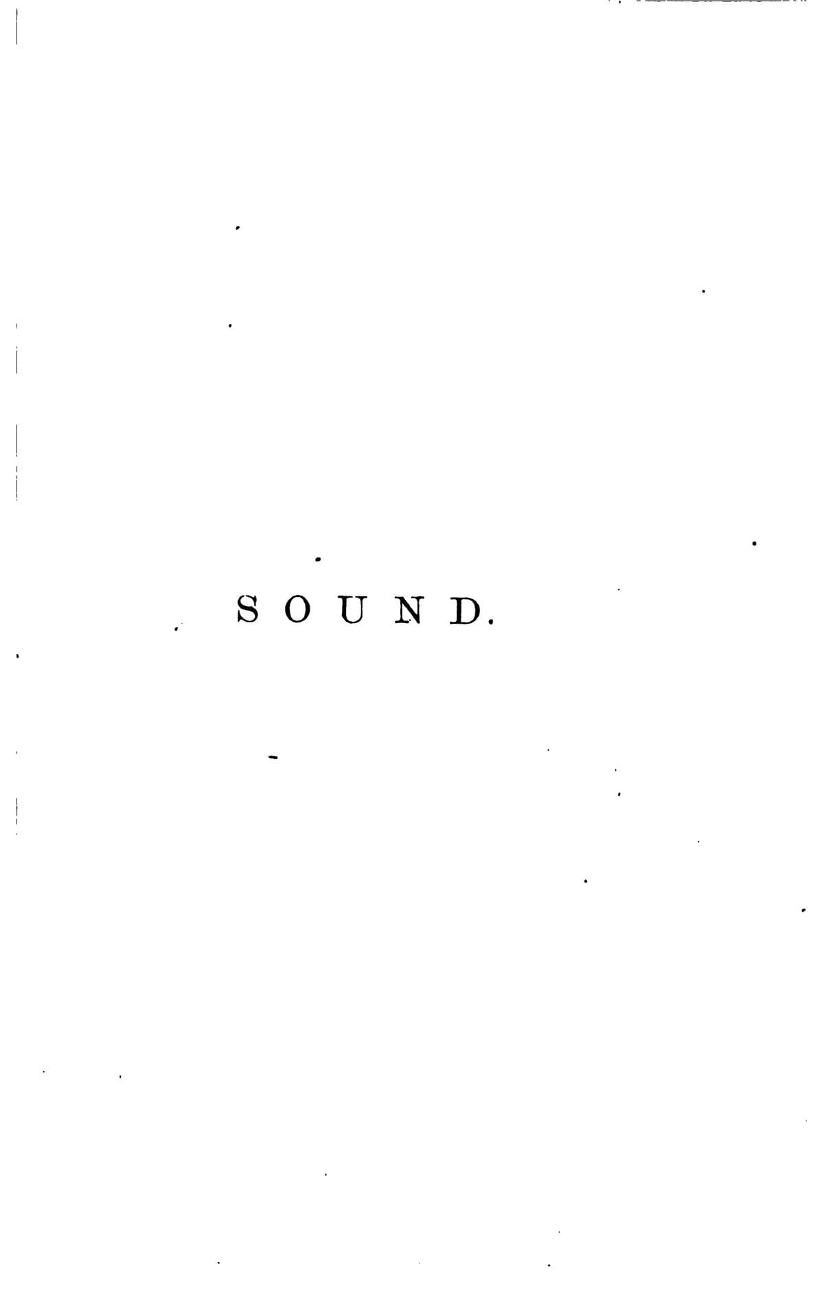 Sound: A Course of Eight Lectures