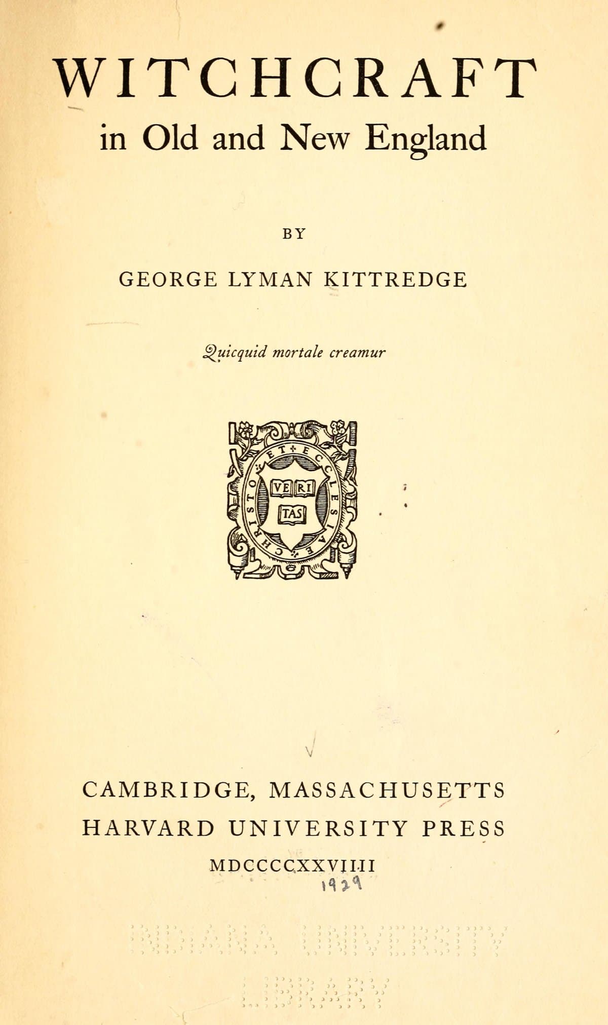Witchcraft in Old and New England