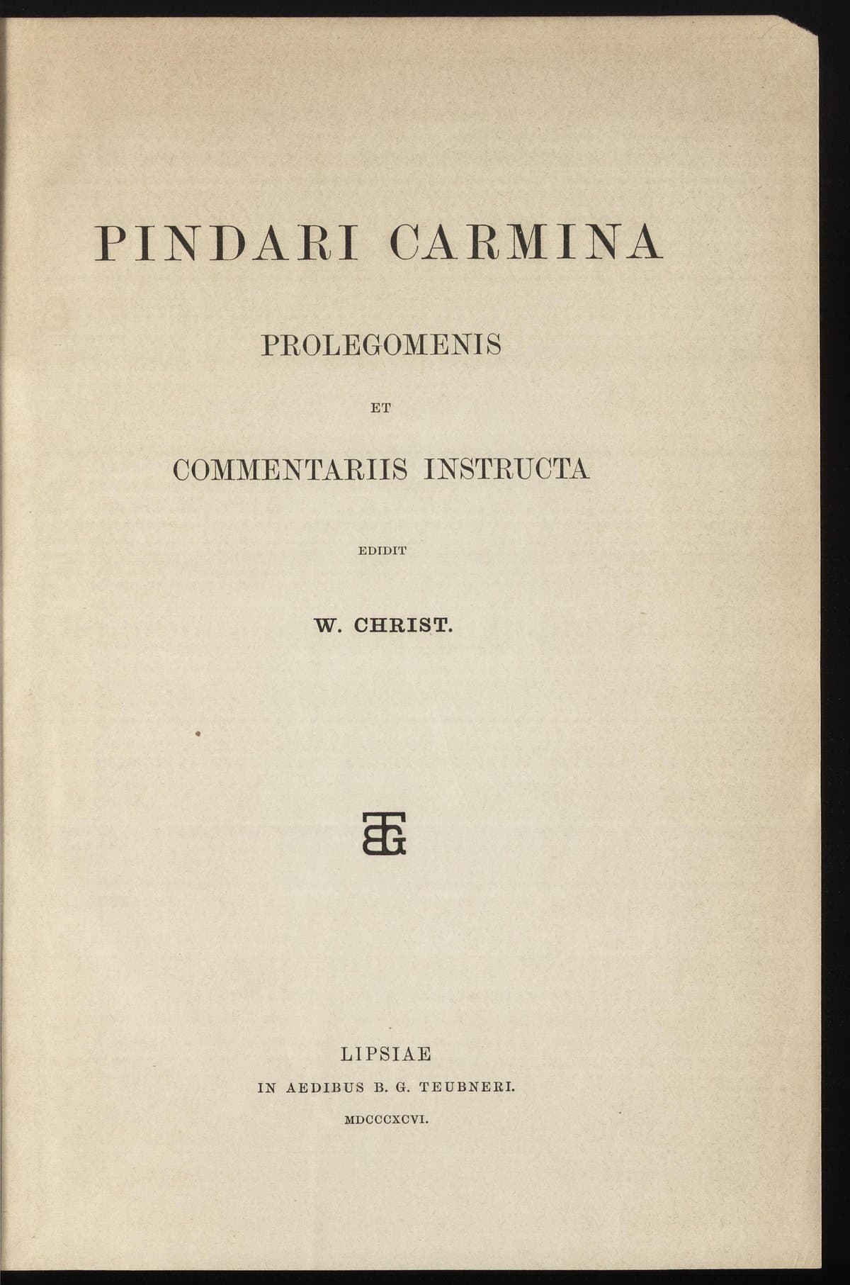 The Odes of Pindar (Pindari Carmina)