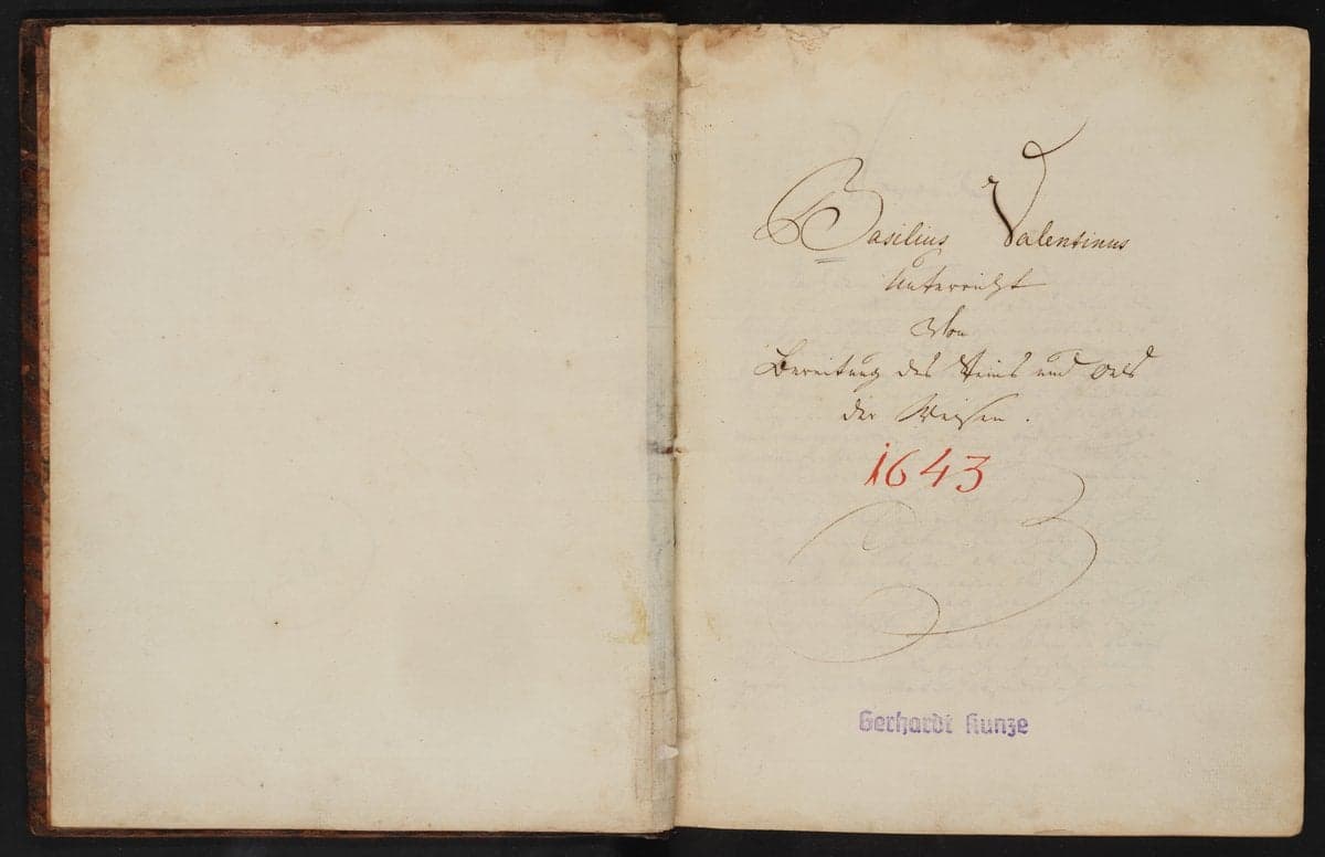 Basil Valentine — Preparation of the Philosopher's Stone, 1643