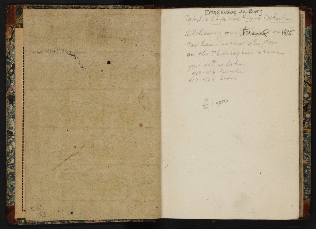 Marengus — Chemical Pallas, ca. 1675 Multilingual MS