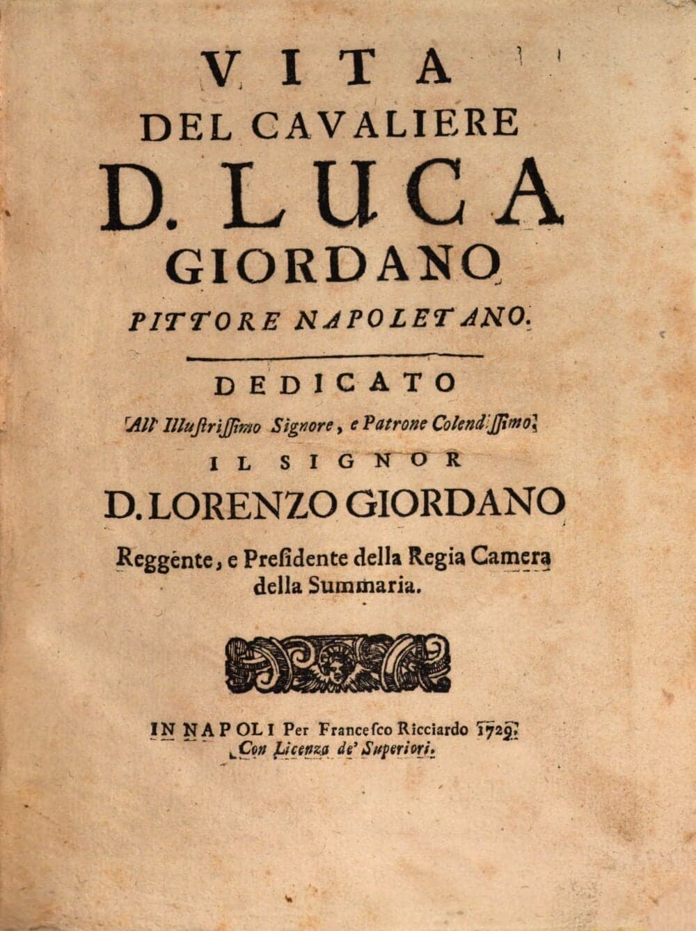 Life of Luca Giordano, Neapolitan Painter