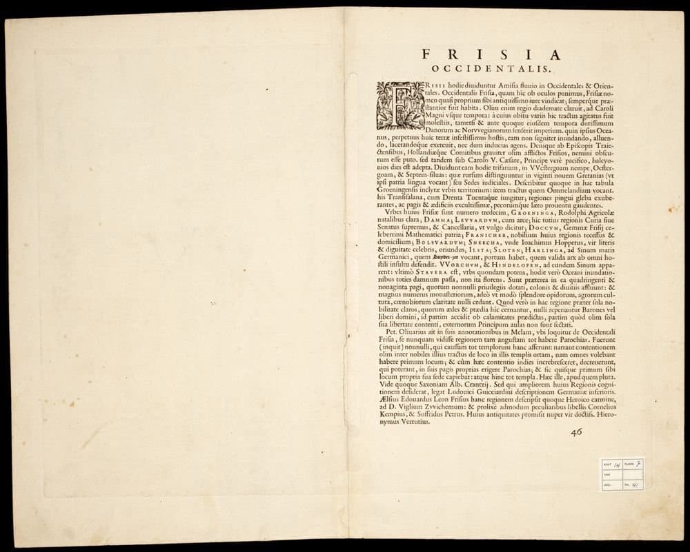 
              Frisia Occidentalis /
              Sibrandus Leonis Leovardiensis describ.
            