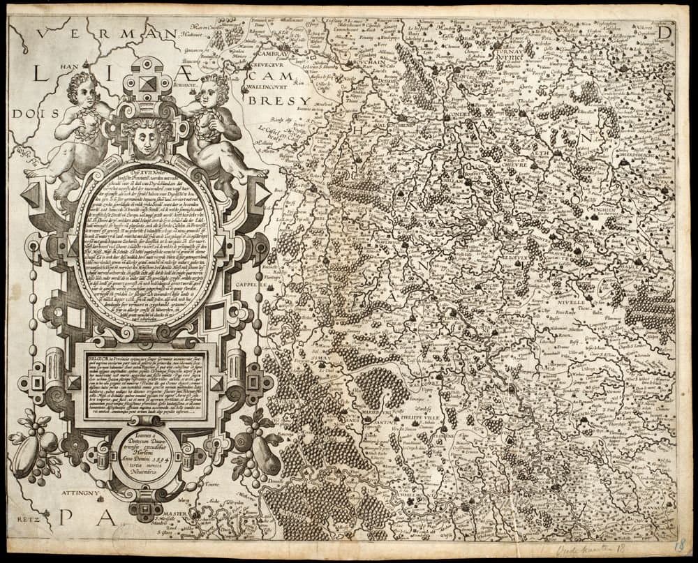 
              [Fragment van een kaart der XVII Verenigde Nederlanden, waarop Henegouwen, het westelijk deel der provinc...
        