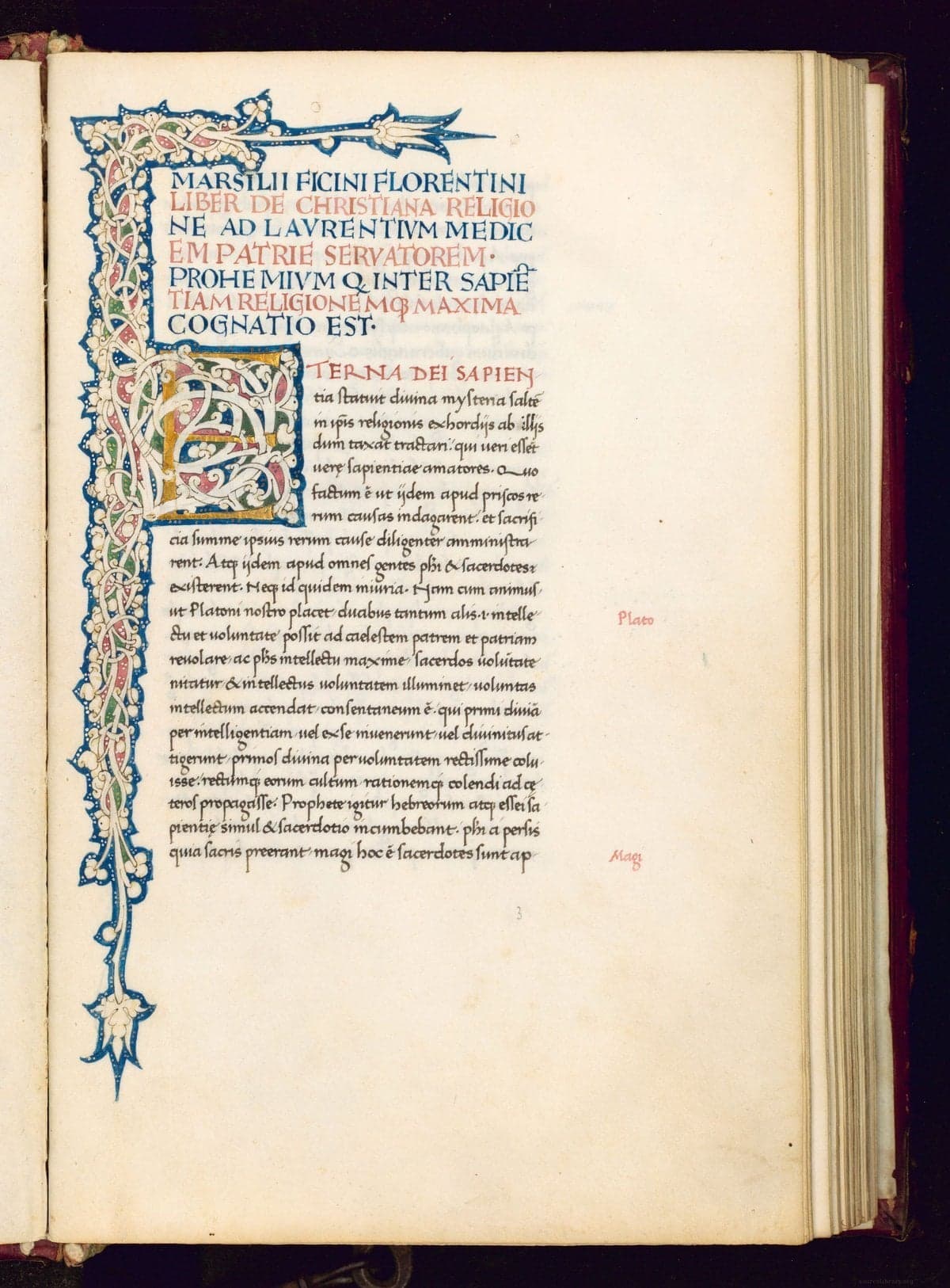 Ficino, On the Christian Religion