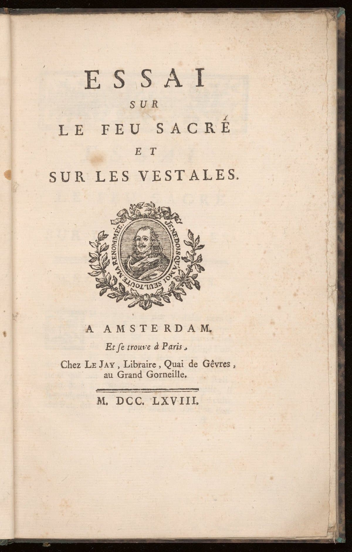 Essai sur le feu sacré et sur les Vestales