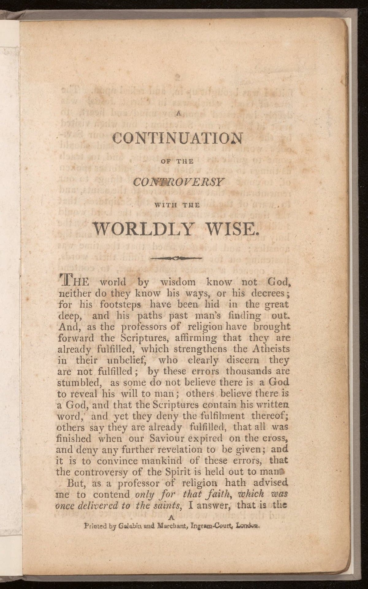 A continuation of the controversy