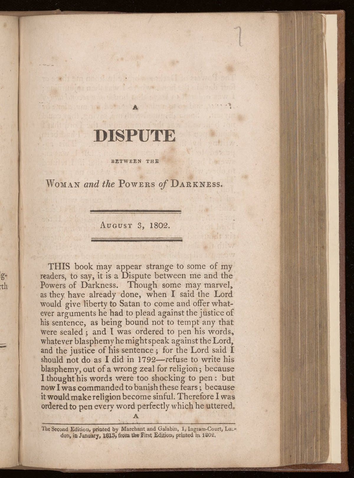 A dispute between the woman and the powers of darkness