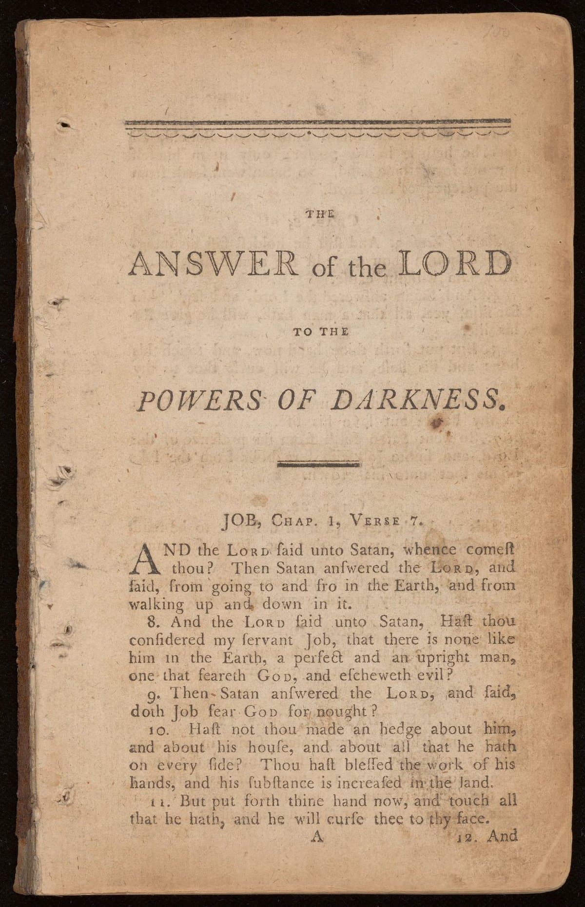 The answer of the Lord to the powers of darkness