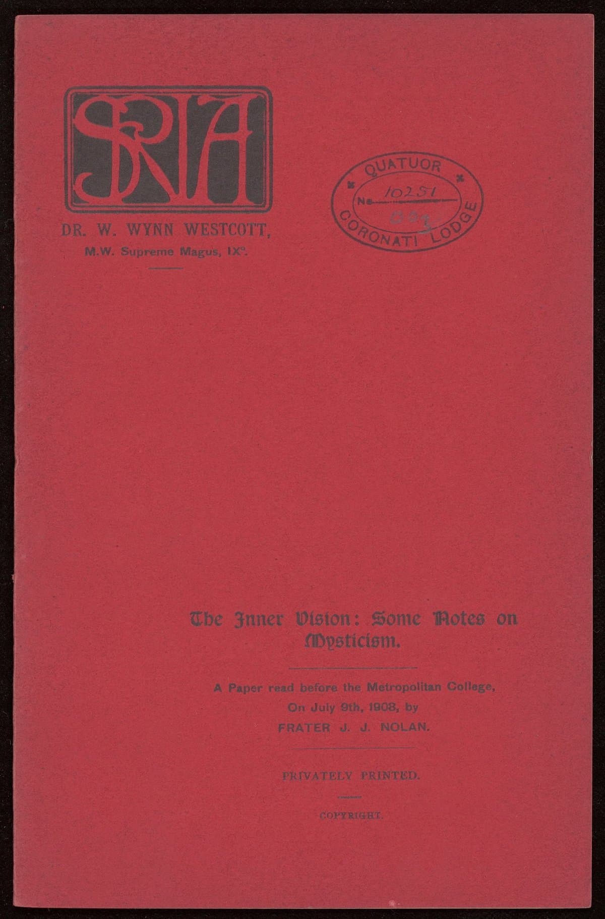 The inner vision: some notes on mysticism