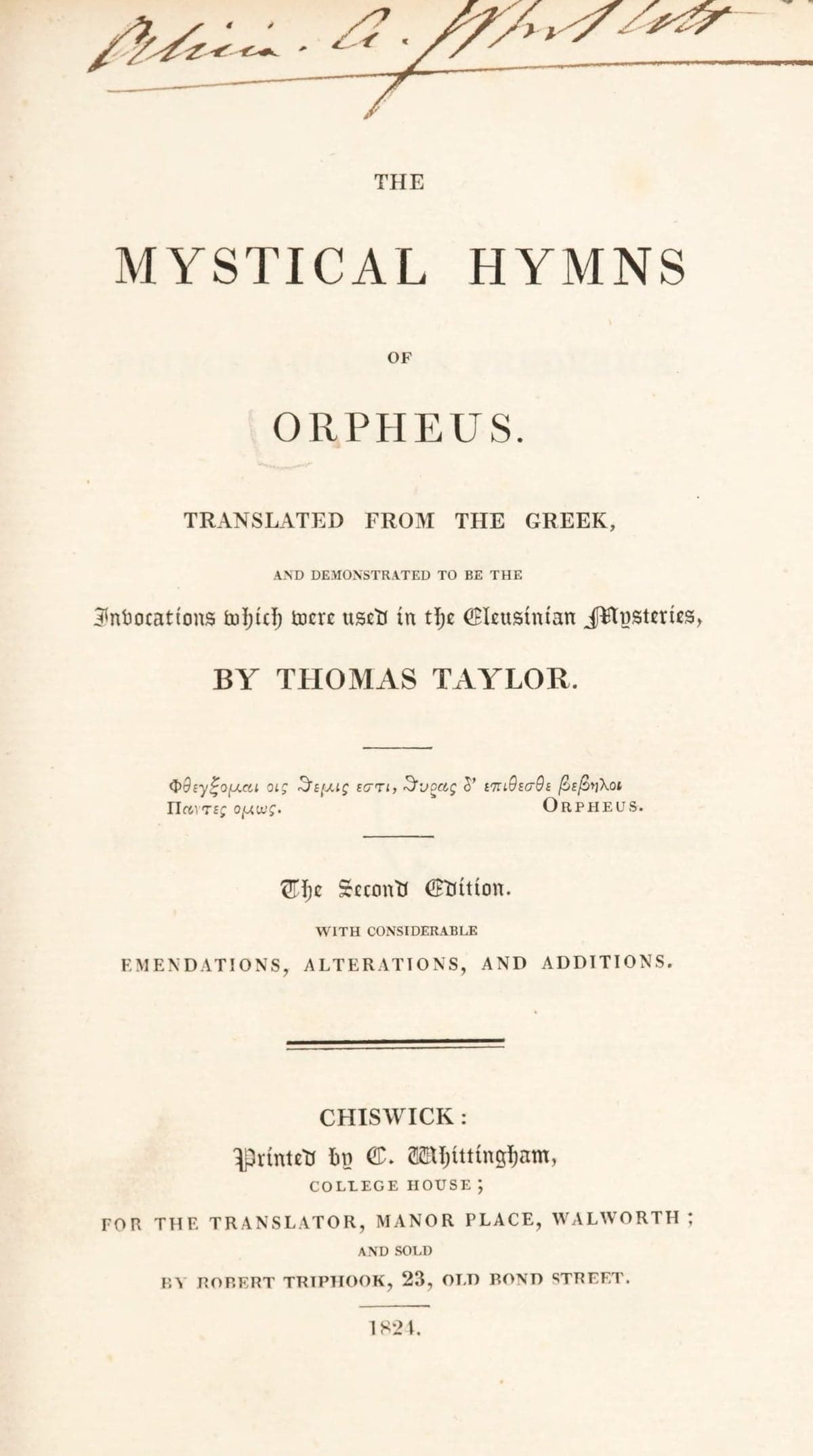 The Mystical Hymns of Orpheus (revised edition)