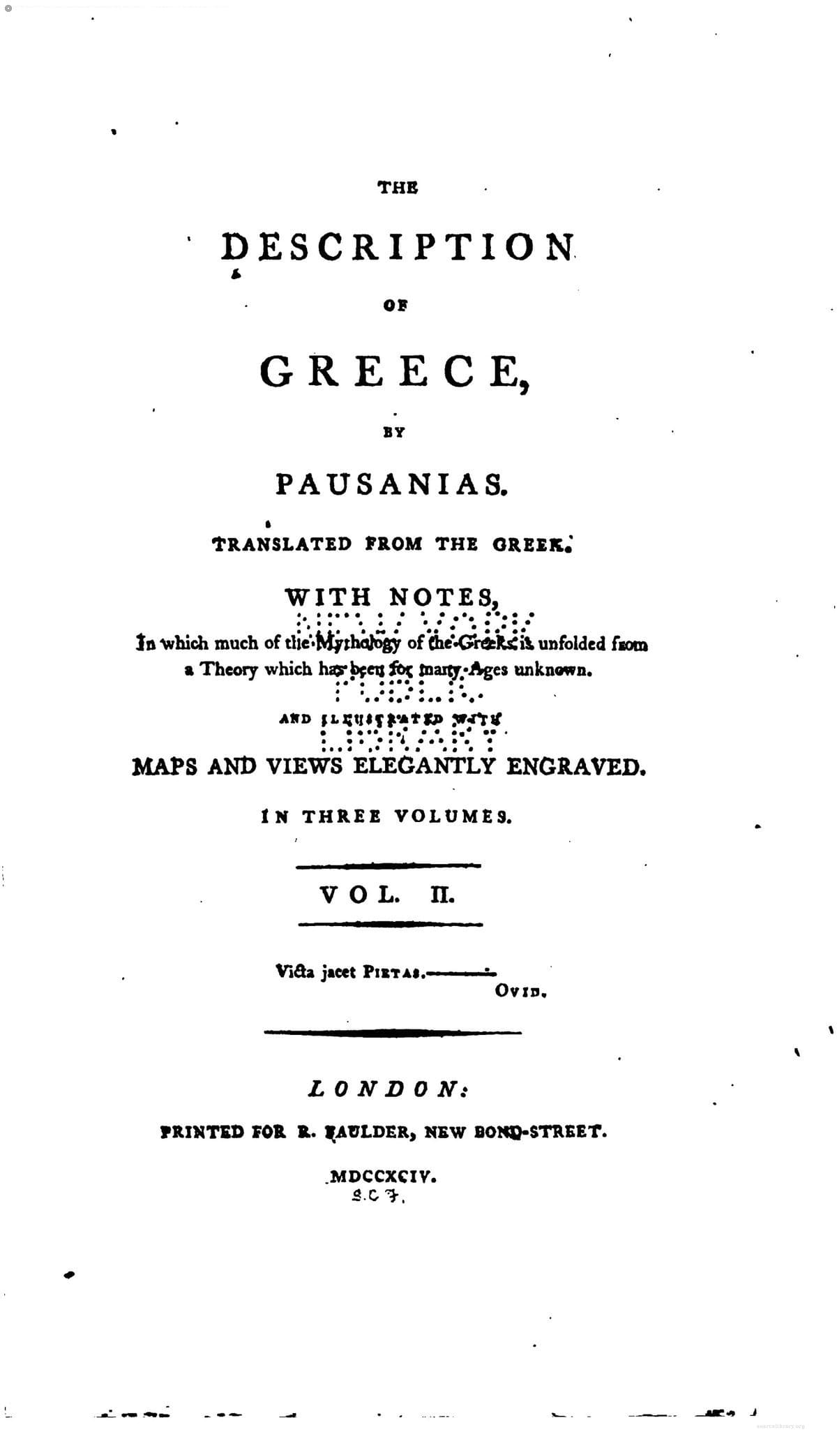 The Description of Greece, vol. 1