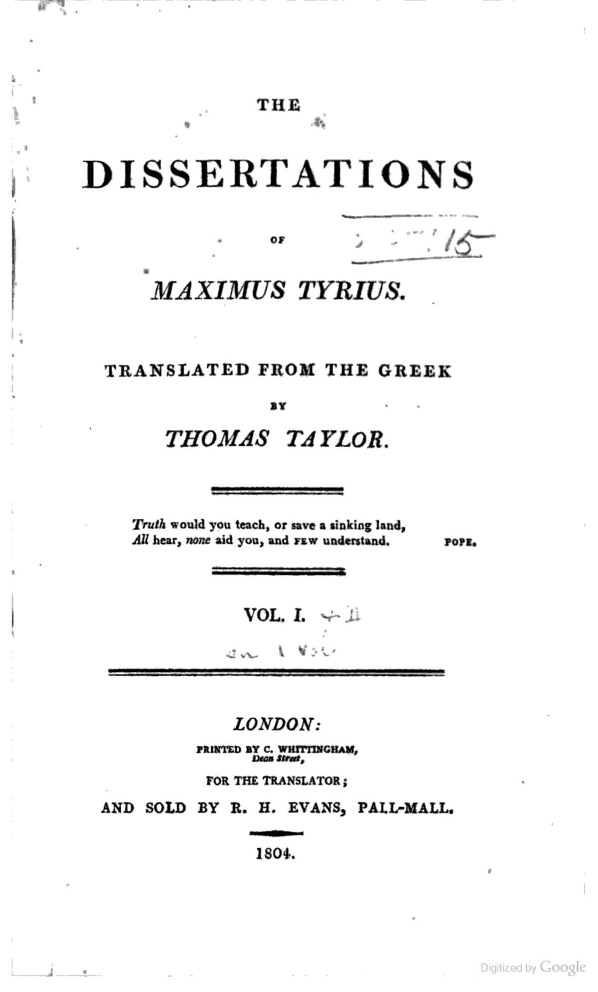 The Dissertations of Maximus Tyrius