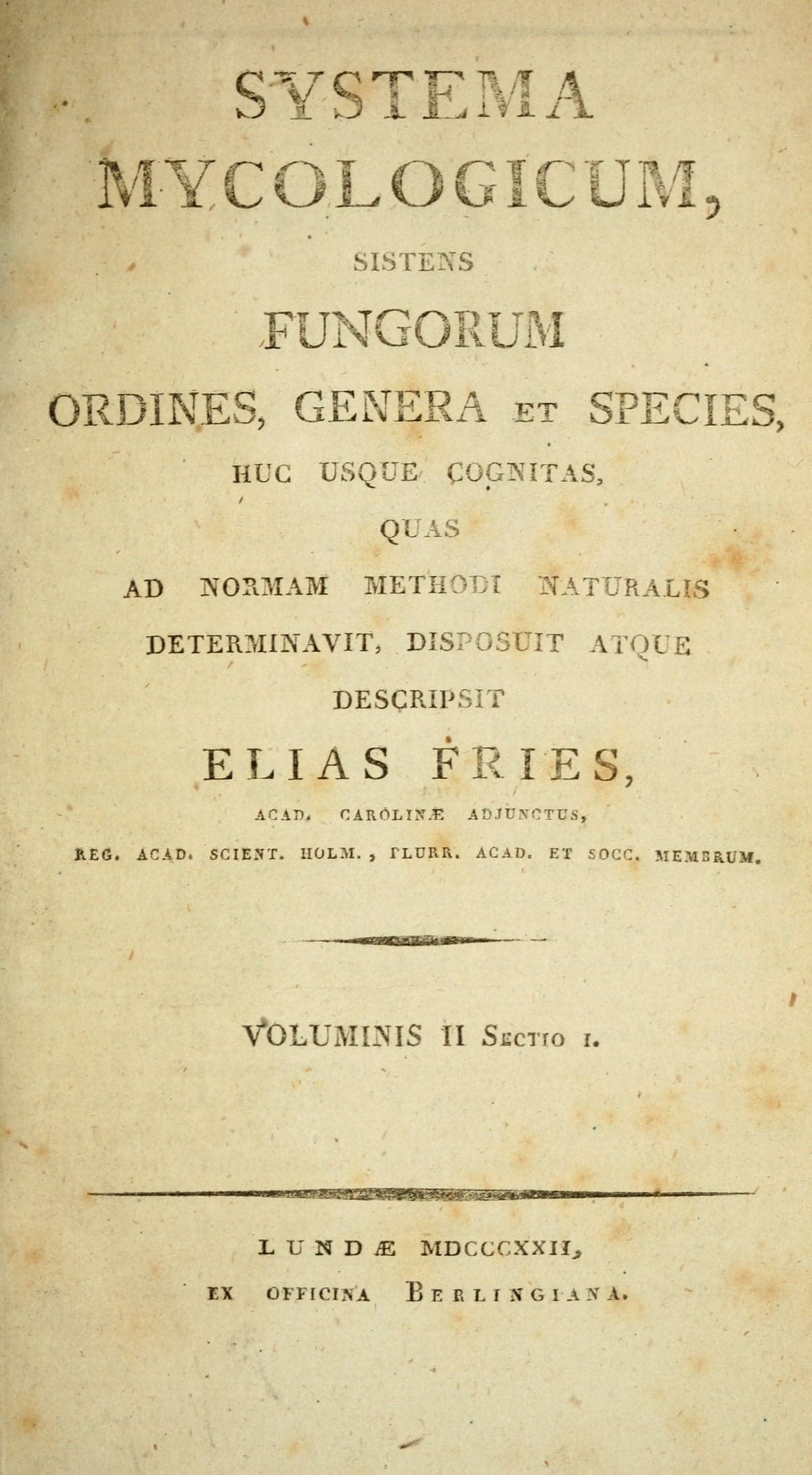 Systema Mycologicum, Vol 2