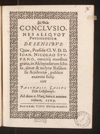 ... Conclusiones aliquot physiologicae de sensibus