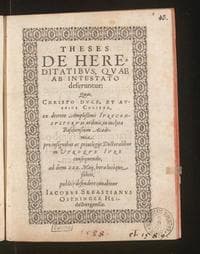 Theses de hereditatibus, quae ab intestato deferuntur