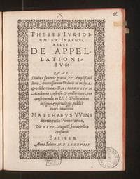 Theses iuridicae et inaugurales de appellationibus