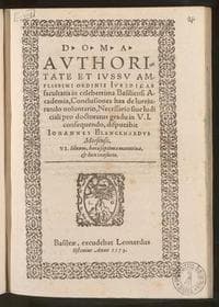 Authoritate et iussu amplissimi ordinis Iuridicae Facultatis in celeberrima Basiliensi Academia, Conclusiones has de iureiurando voluntario