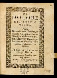 De dolore disputatio medica