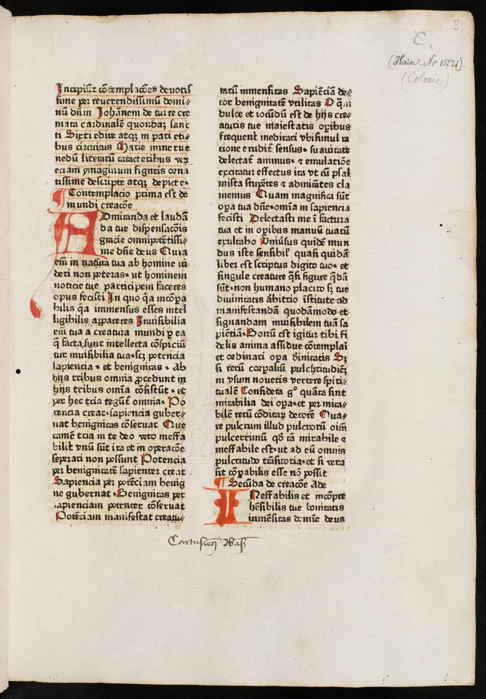 [Meditationes seu Contemplationes devotissimae]