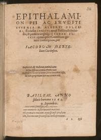 Epithalamion pii ac eruditi iuvenis M. Alberti Sulceri, Ecclesiae Christi apud Basilienses ministri, &amp; pudicae virginis Iacobae Beckin : quintuplici Carminum genere conscriptum