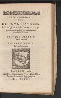 Peri ermēneías : seu de enuntiationibus, quas propositiones vocant, in quibus verum et falsum vero dijudicantur