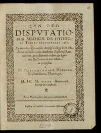 Disputationis medicae de hydrope theses inaugurales LXV