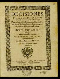 Decisiones praecipuorum aliquot aporēmatōn iatrophilosophikōn