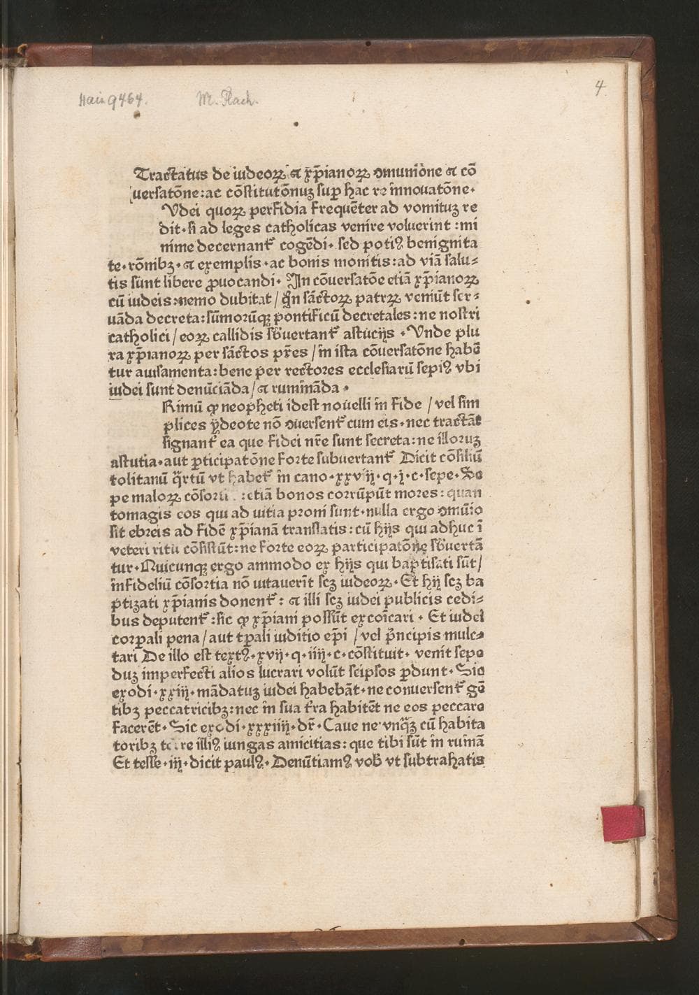 [De communione et conversatione Iudaeorum et Christianorum]