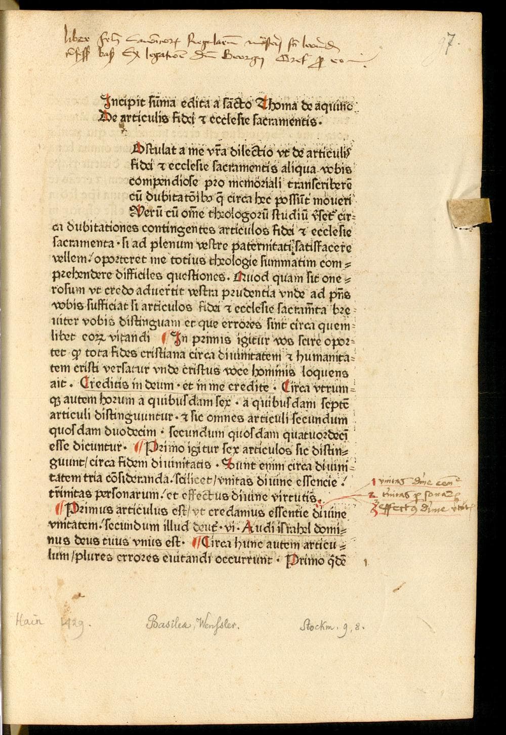 [De articulis fidei] : ; [De periculis contingentibus circa sacramentum eucharistiae] ; [De regimine Iudaeorum]