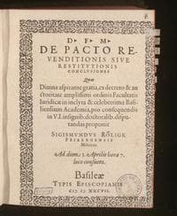 ... De pacto revenditionis sive restitutionis conclusiones