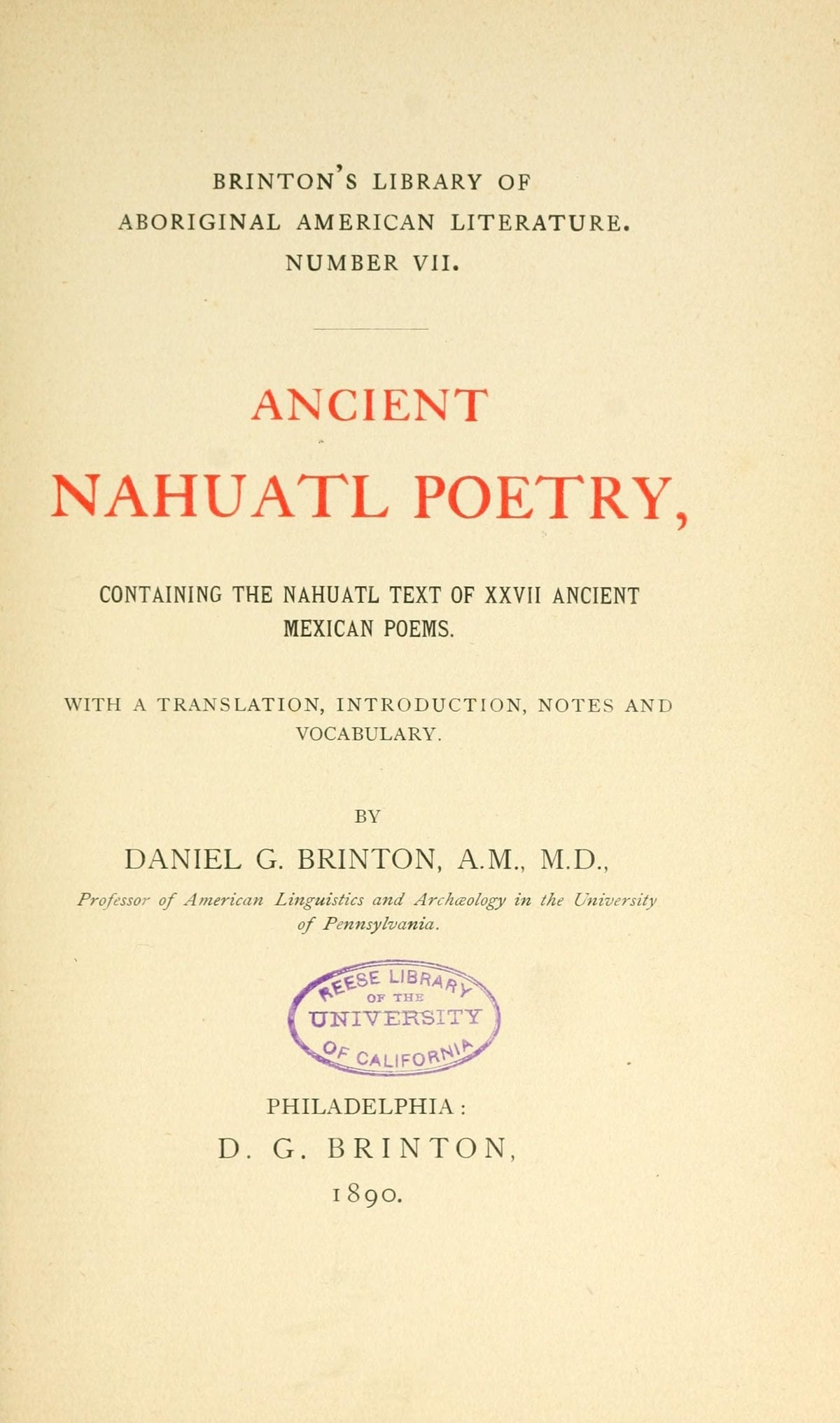 Ancient Nahuatl Poetry