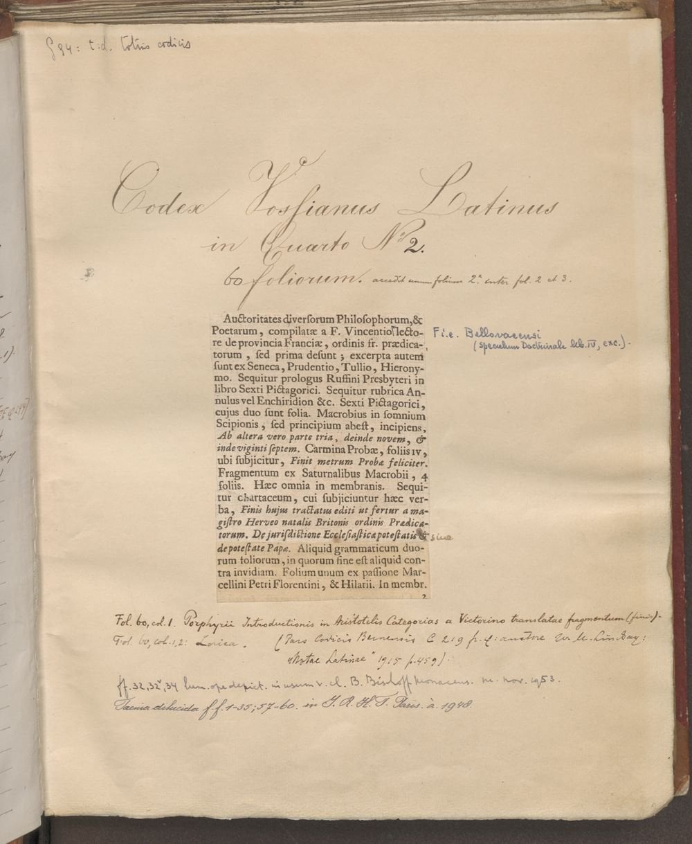 Macrobius, Bede & Pythagoras — 9th-Century Composite MS