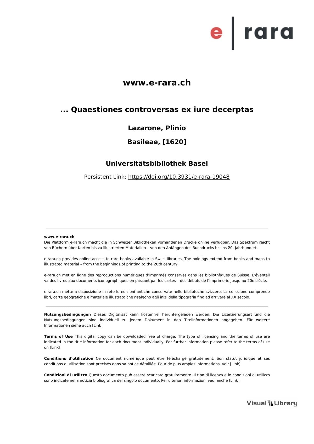 ... Quaestiones controversas ex iure decerptas