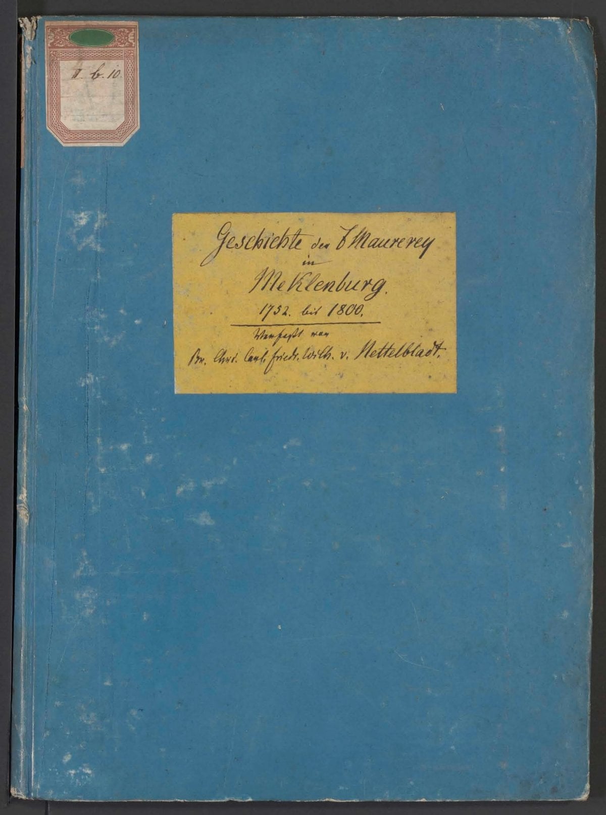 History of Freemasonry in Mecklenburg, 1752-1800