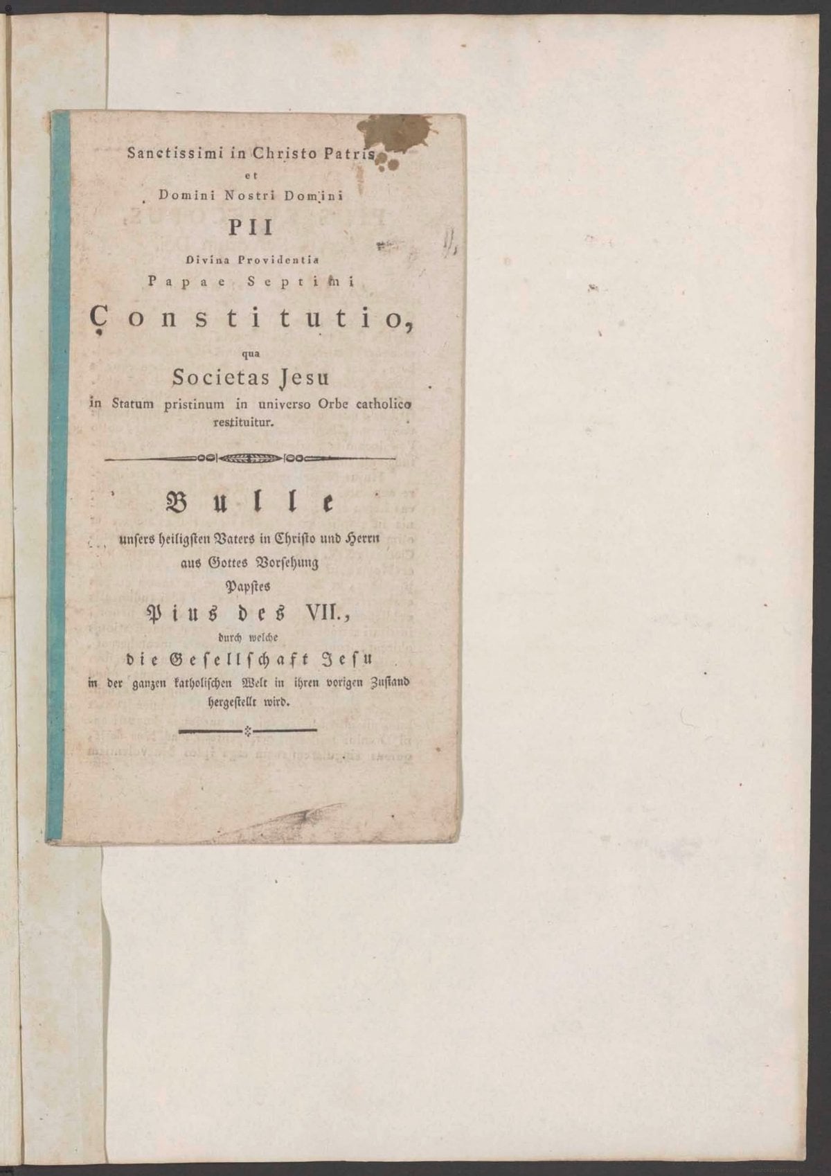 Constitution Restoring the Society of Jesus