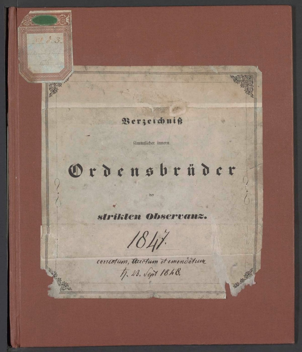 Directory of the Inner Brethren of the Strict Observance