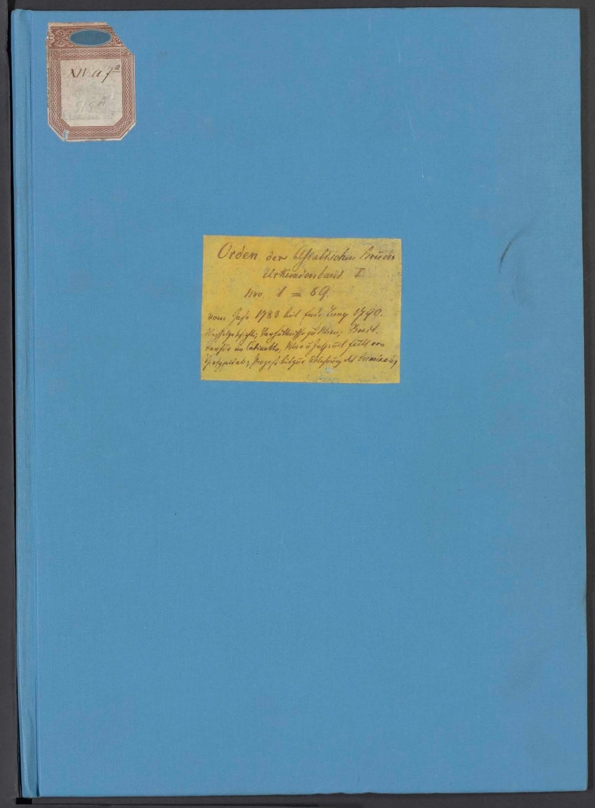 Order of the Asiatic Brothers: Volume of Documents I