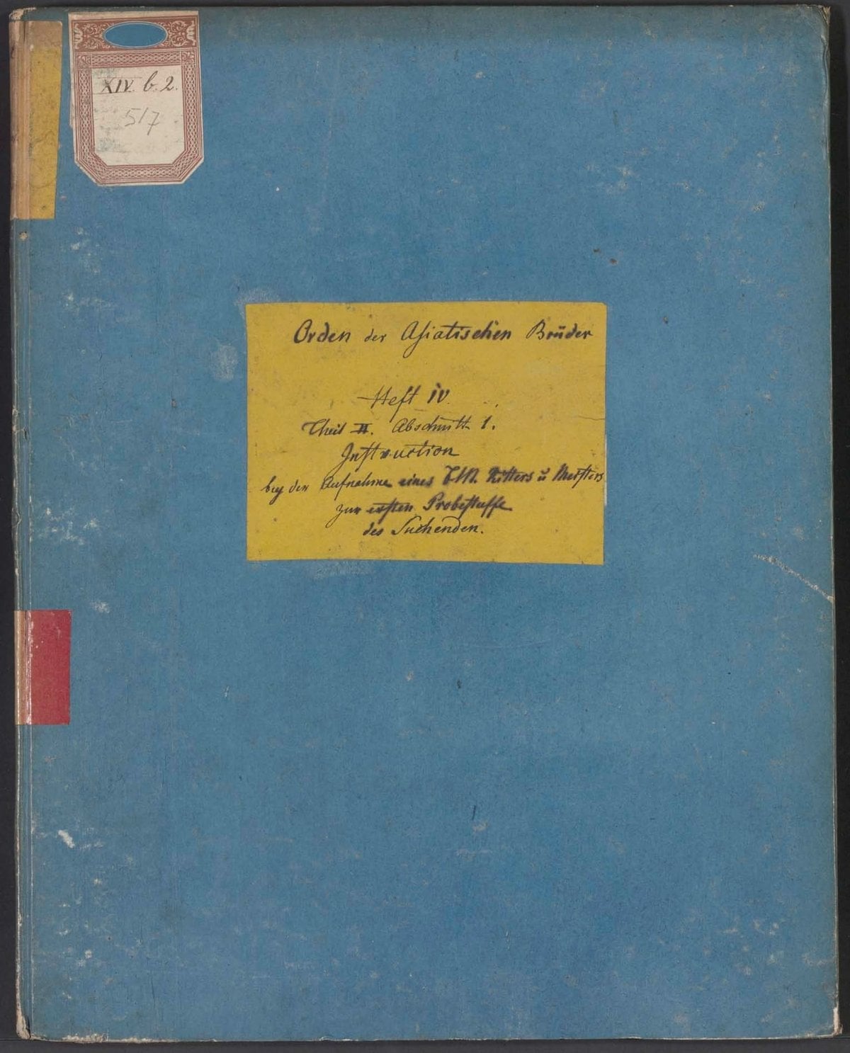On the Admission of a Masonic Knight and Master to the First Probationary Degree