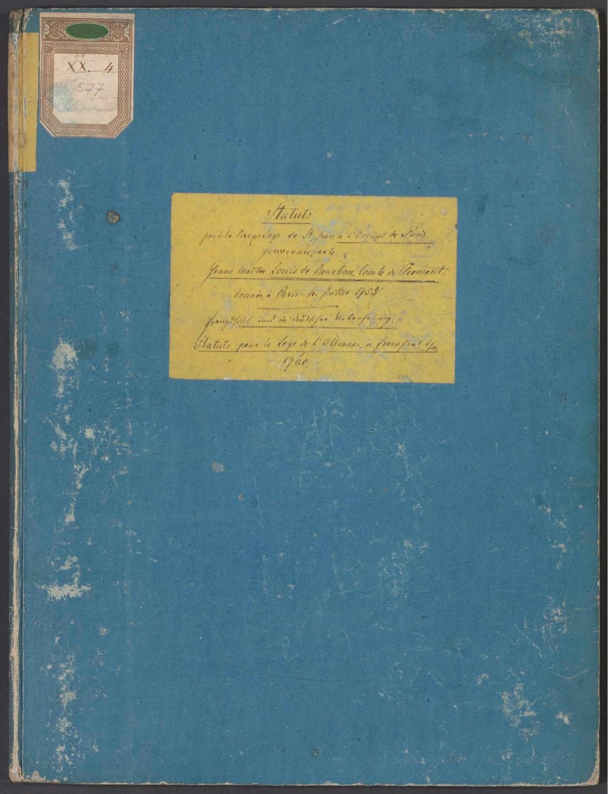 Statutes of the Lodge of Perfect Friends and Perfect Friendship (Paris)