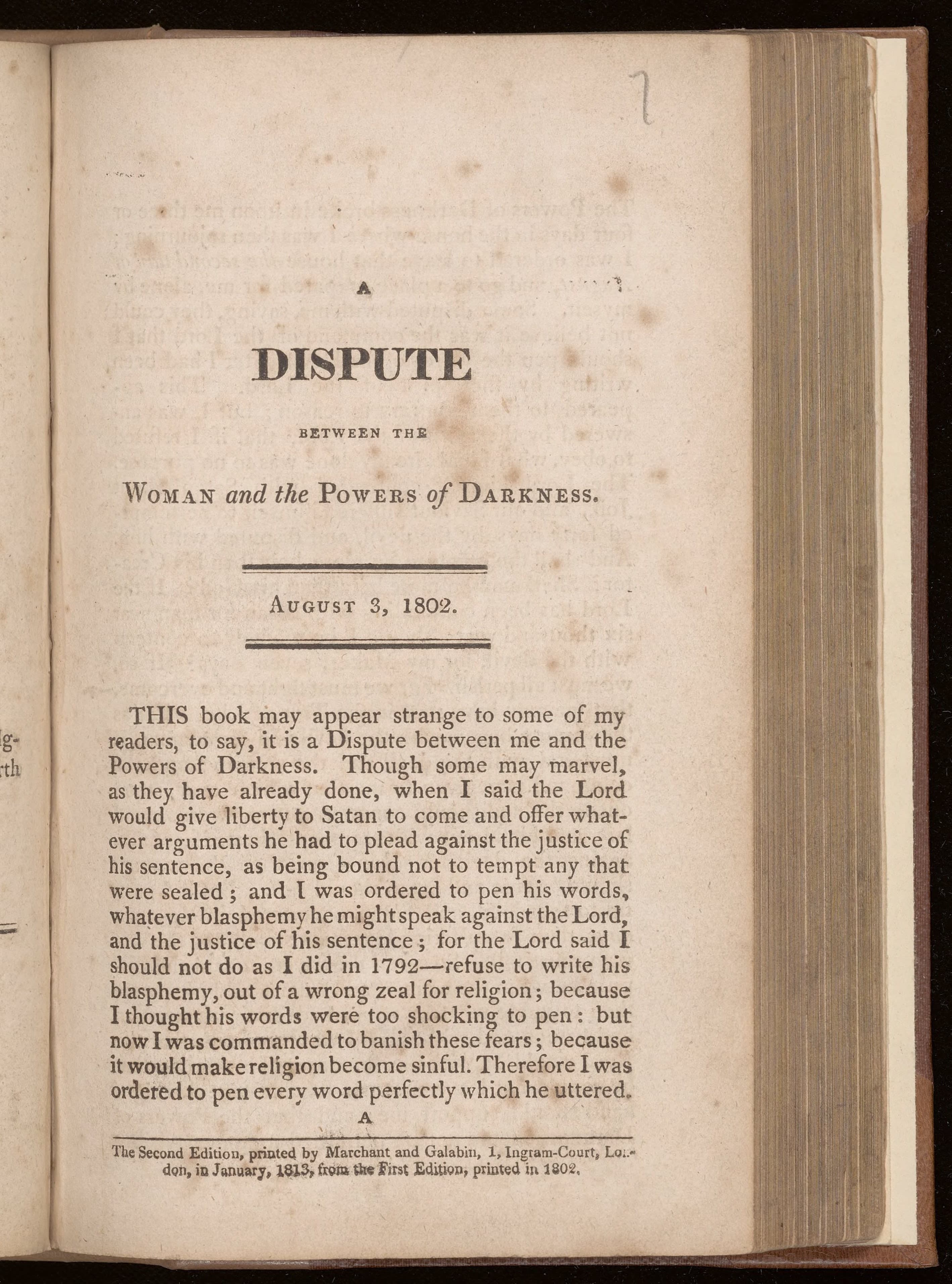 A dispute between the woman and the powers of darkness