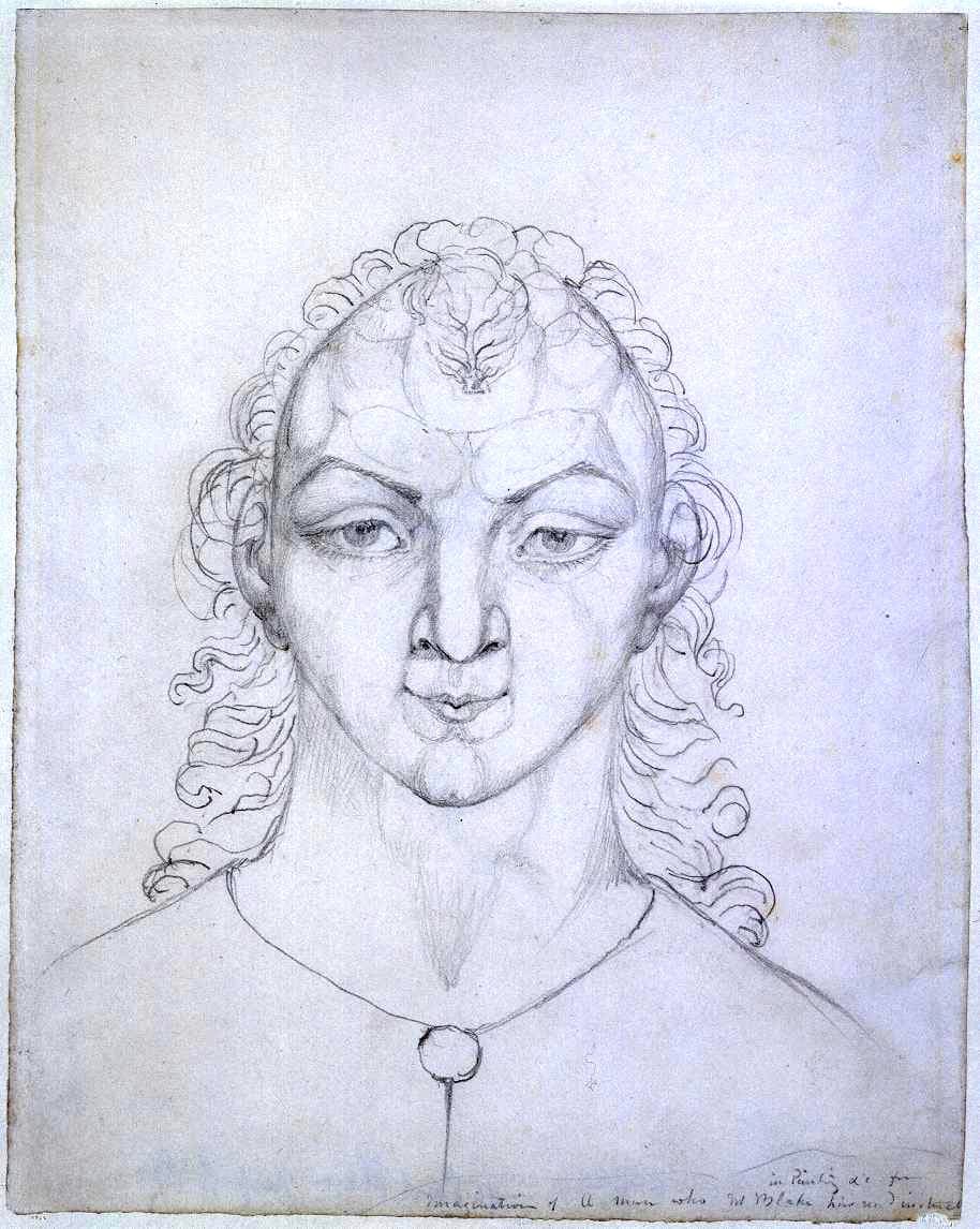 The Man Who Taught Blake Painting in his Dreams counterproof after c.1819-20 contrast