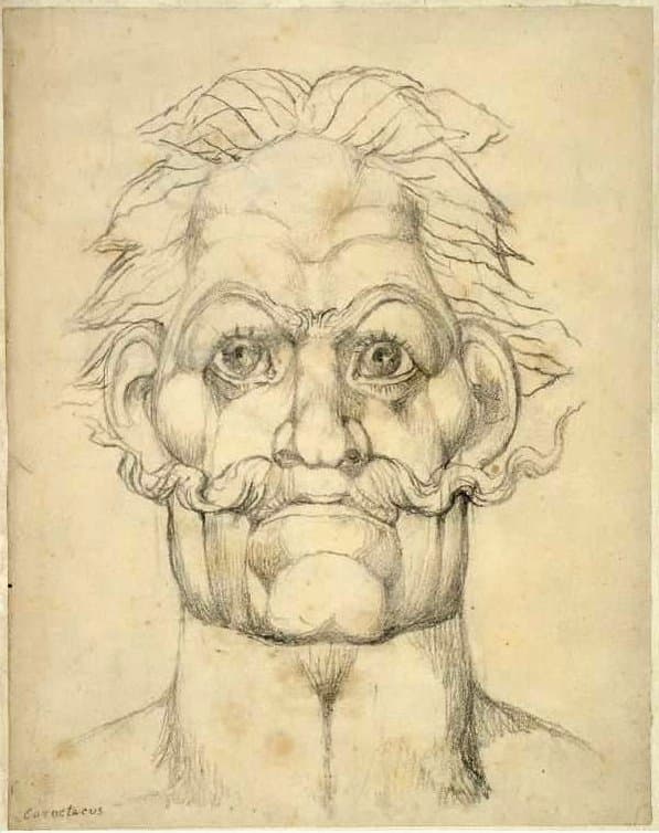 William Blake Visionary Head of Caractacus -contrast increased