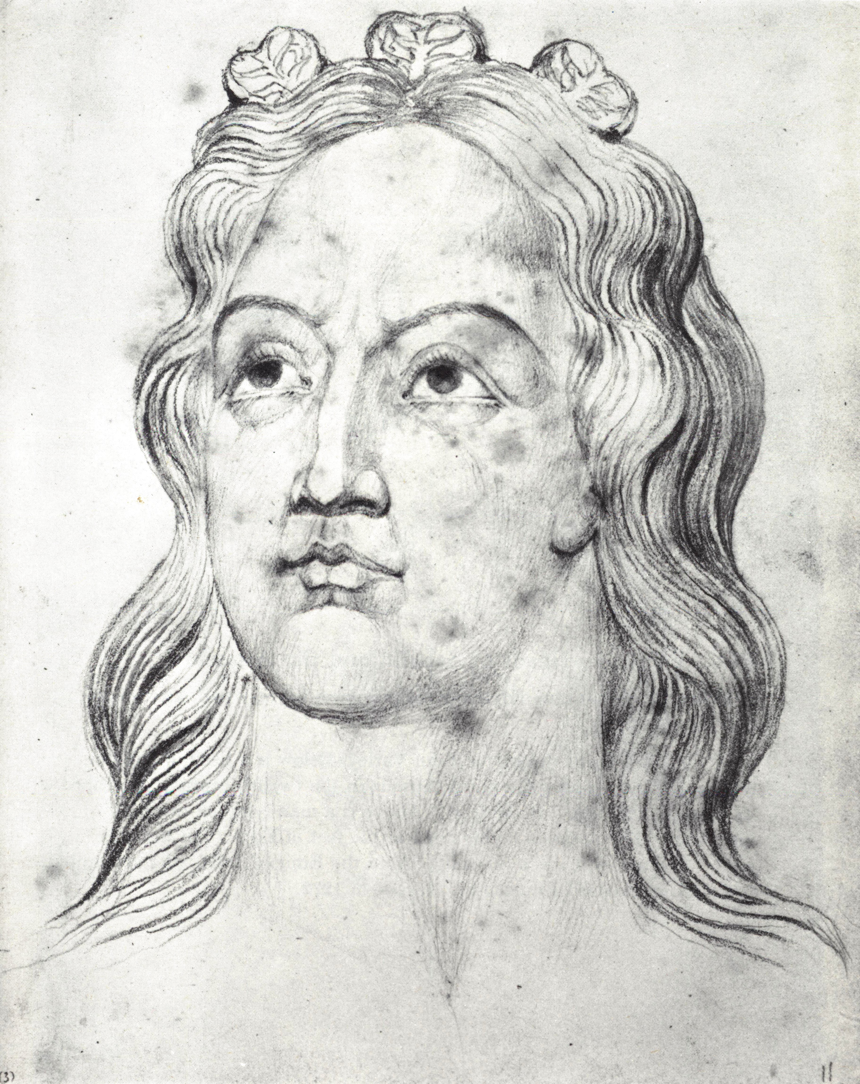 William Blake, Visionary Head of Queen Eleanor, wife of Edward I, 1820 195 x 155 mm