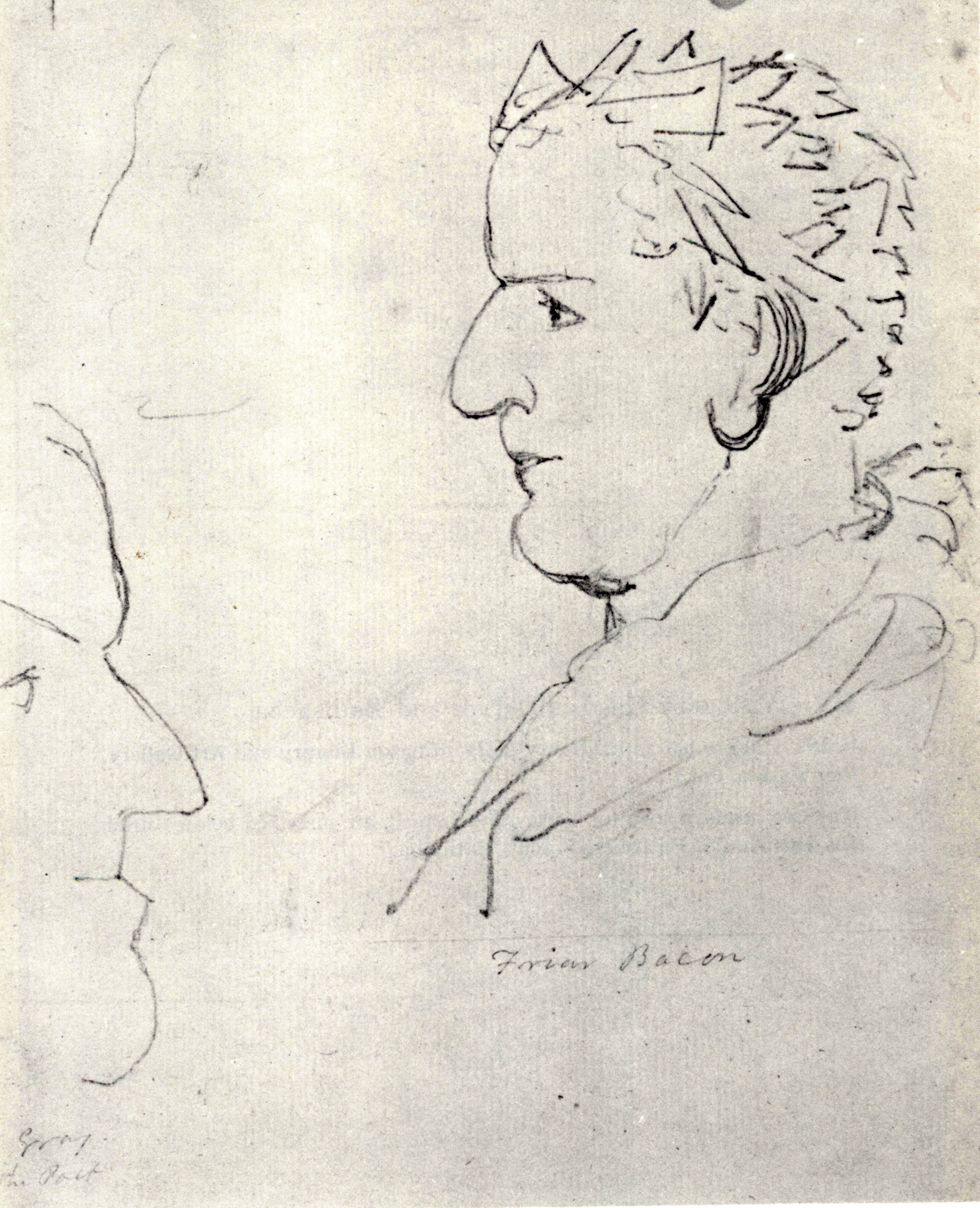 William Blake, Visionary Heads of Friar Roger Bacon and Poet Gray