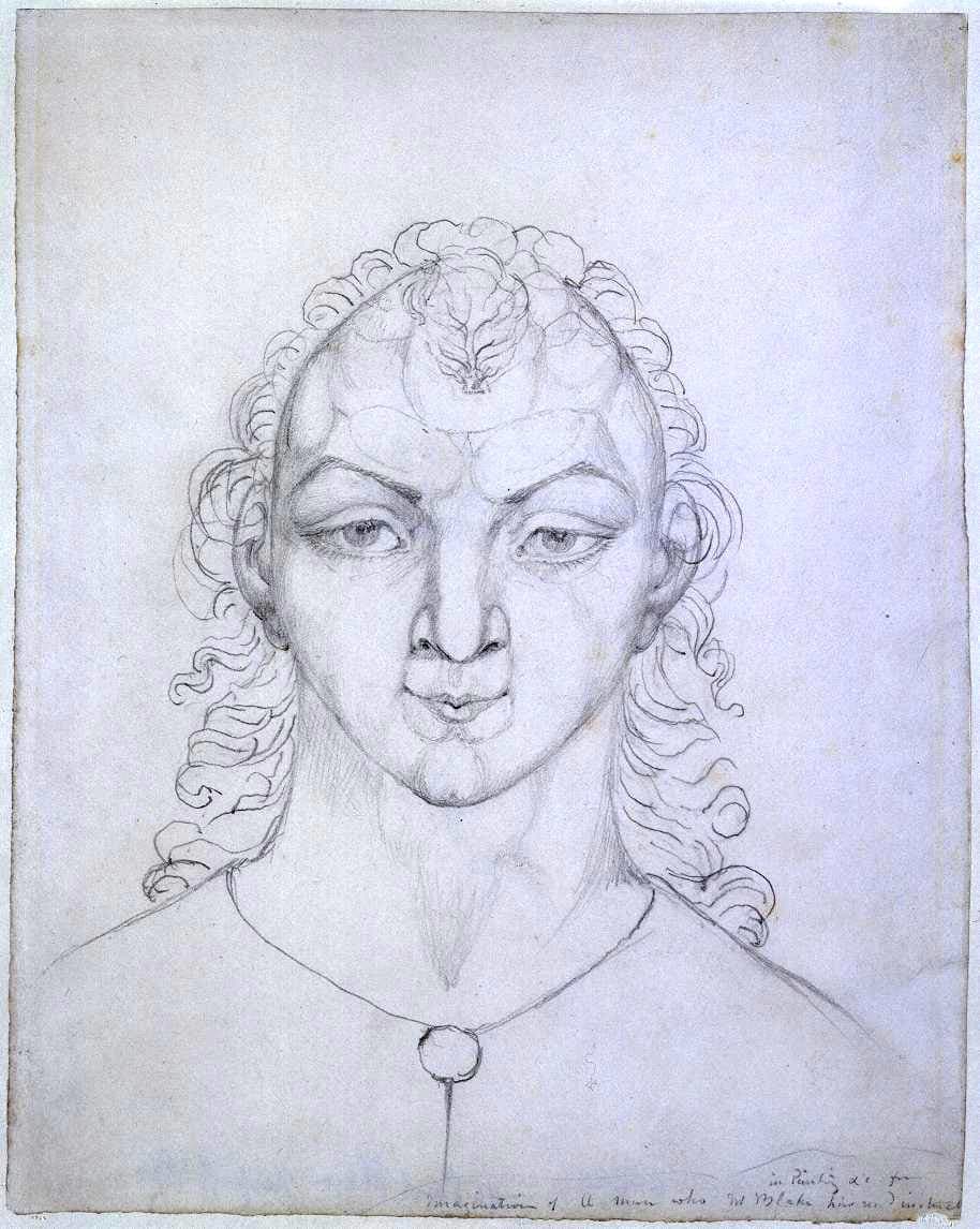 The Man Who Taught Blake Painting in his Dreams counterproof after c1819-20