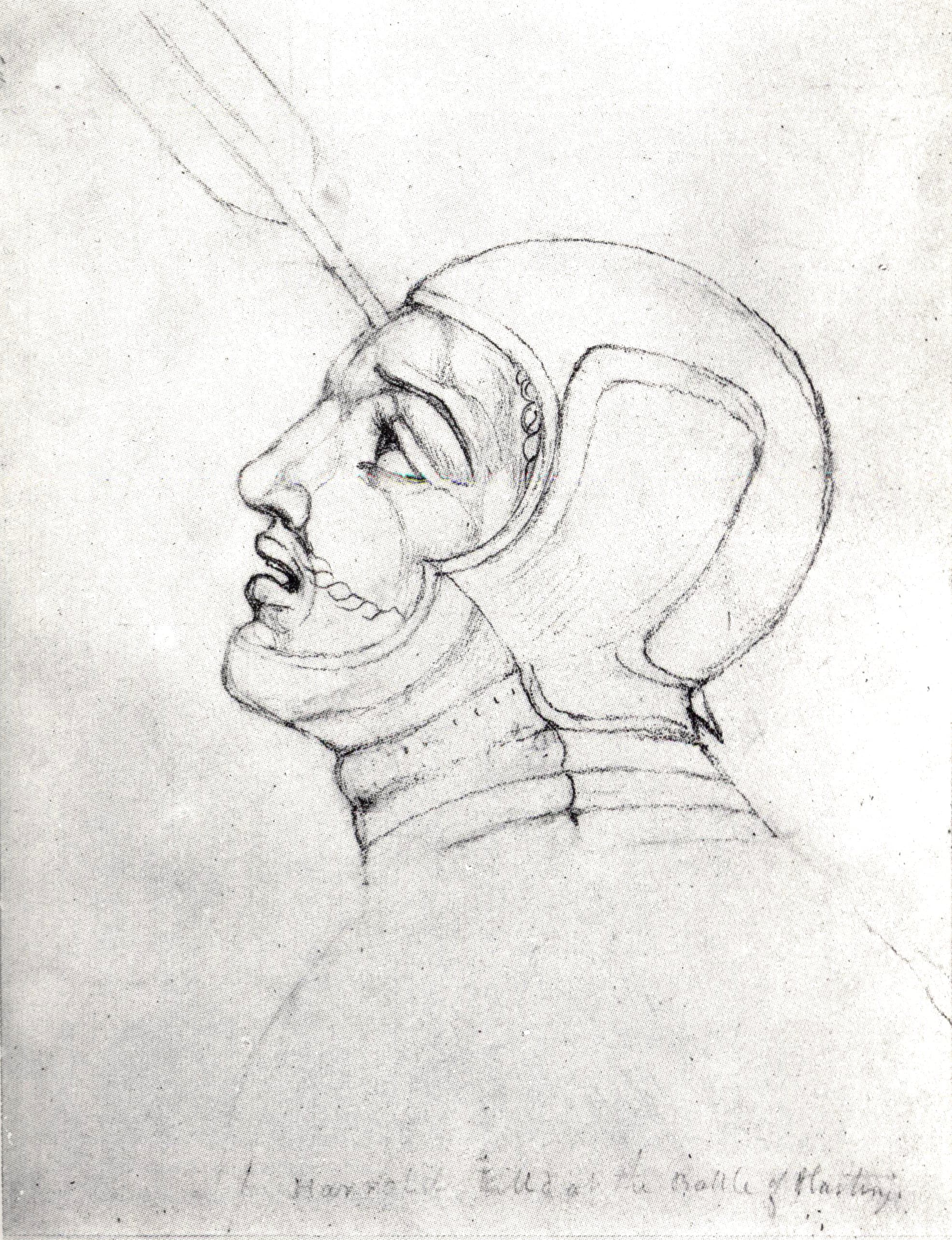 William Blake, Visionary Head of Harold killed at the Battle of Hastings