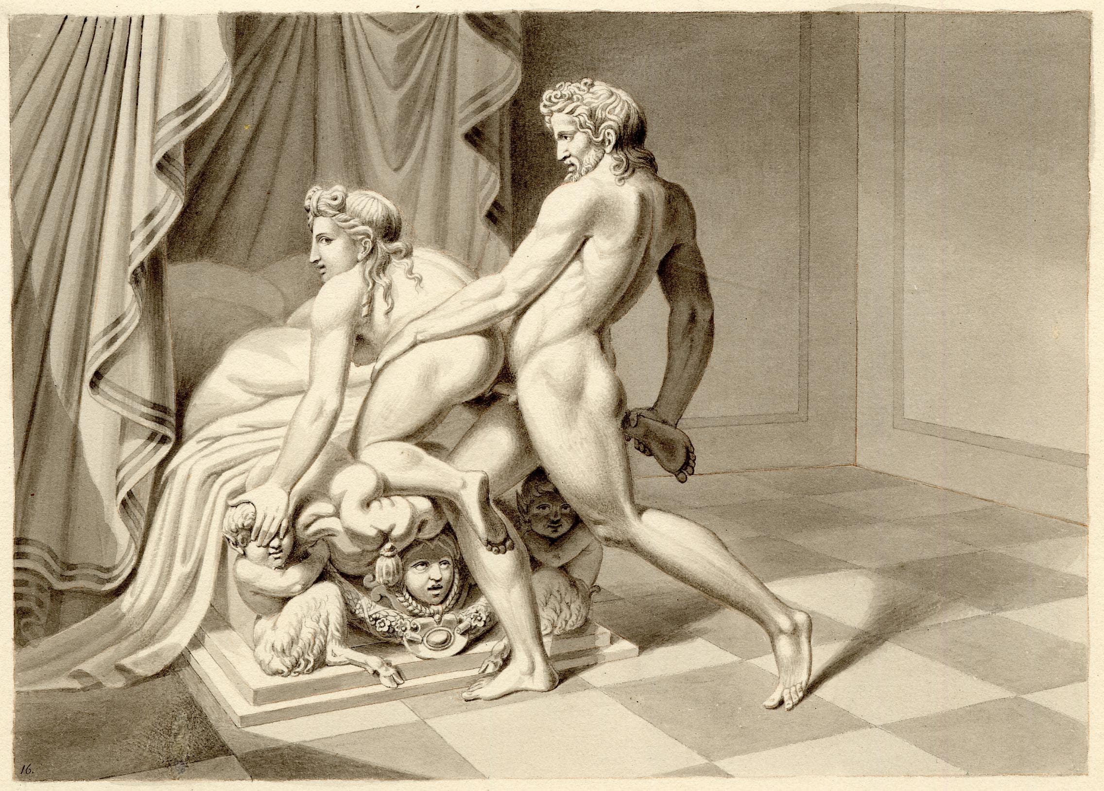 Erotic Scene from I Modi (Plate 16)
